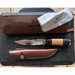 YESWON FIXED BLADE HUNTING KNIFE & SHEATH New